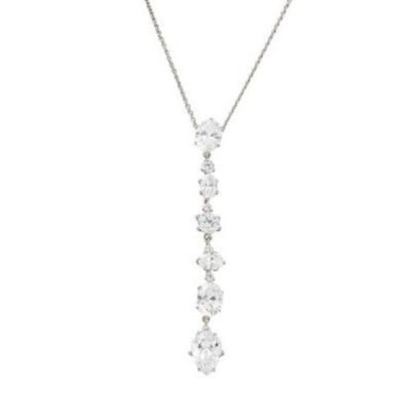 NADRI Rhodium Frolic Linear Necklace in Silver - Picture 2 of 4
